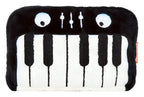 Schmoozies displayreiniger keyboard schwarzer weißer kuscheliger klavierkissen mit bestickten augen und stimmenknöpfen