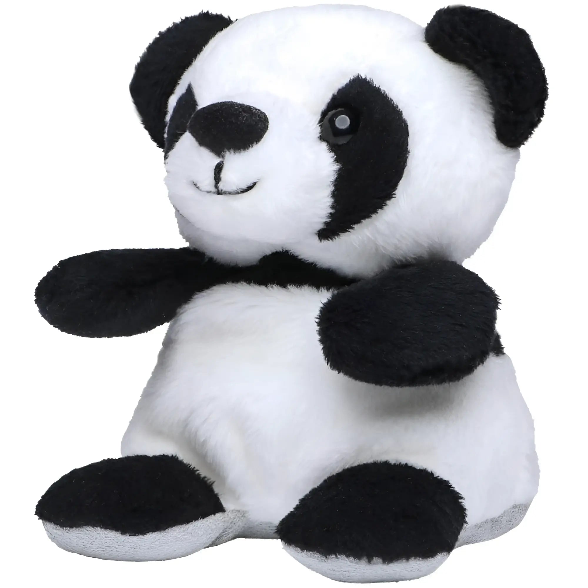 Adorable schwarzer und weißer schmoozies xxl displayreiniger panda mit weichem, flauschigem plüschfell
