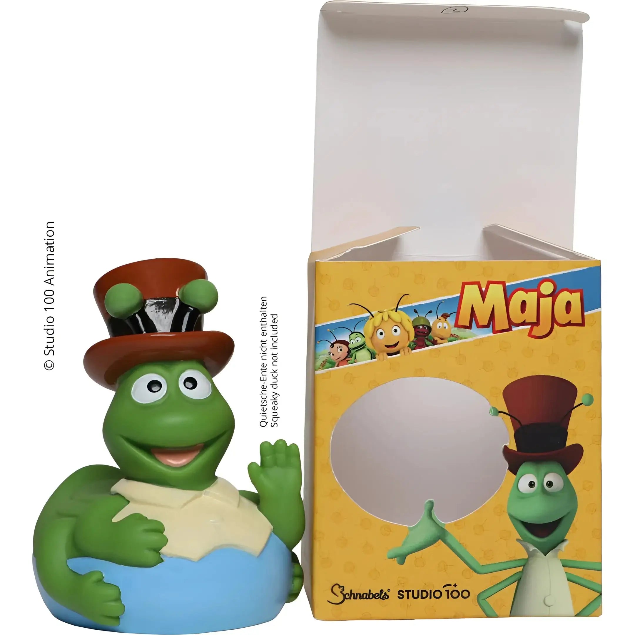Schnabels® Badeente „Grashüpfer Flip“ von Biene Maja mit Geschenkverpackung - Badeenten