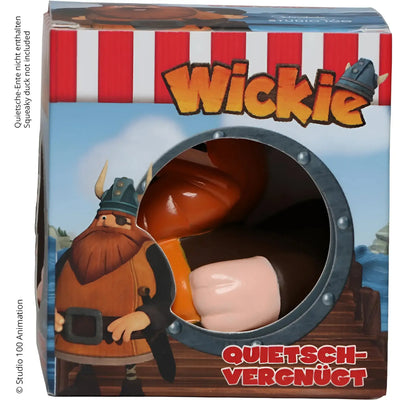 Schnabels badeente halvar viking quietschente braun orange mit bart und helm im geschenkpaket