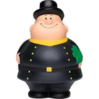 Schwarze Kunststofffigur von schornsteinfeger bert lächelnder Mann in Zylinder und Uniform mit gelbem Rand