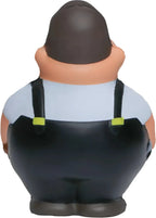 schwarze gummifigur von peter griffin in hellblauem hemd und dunkelblauer latzhose als anti stress quetschfigur