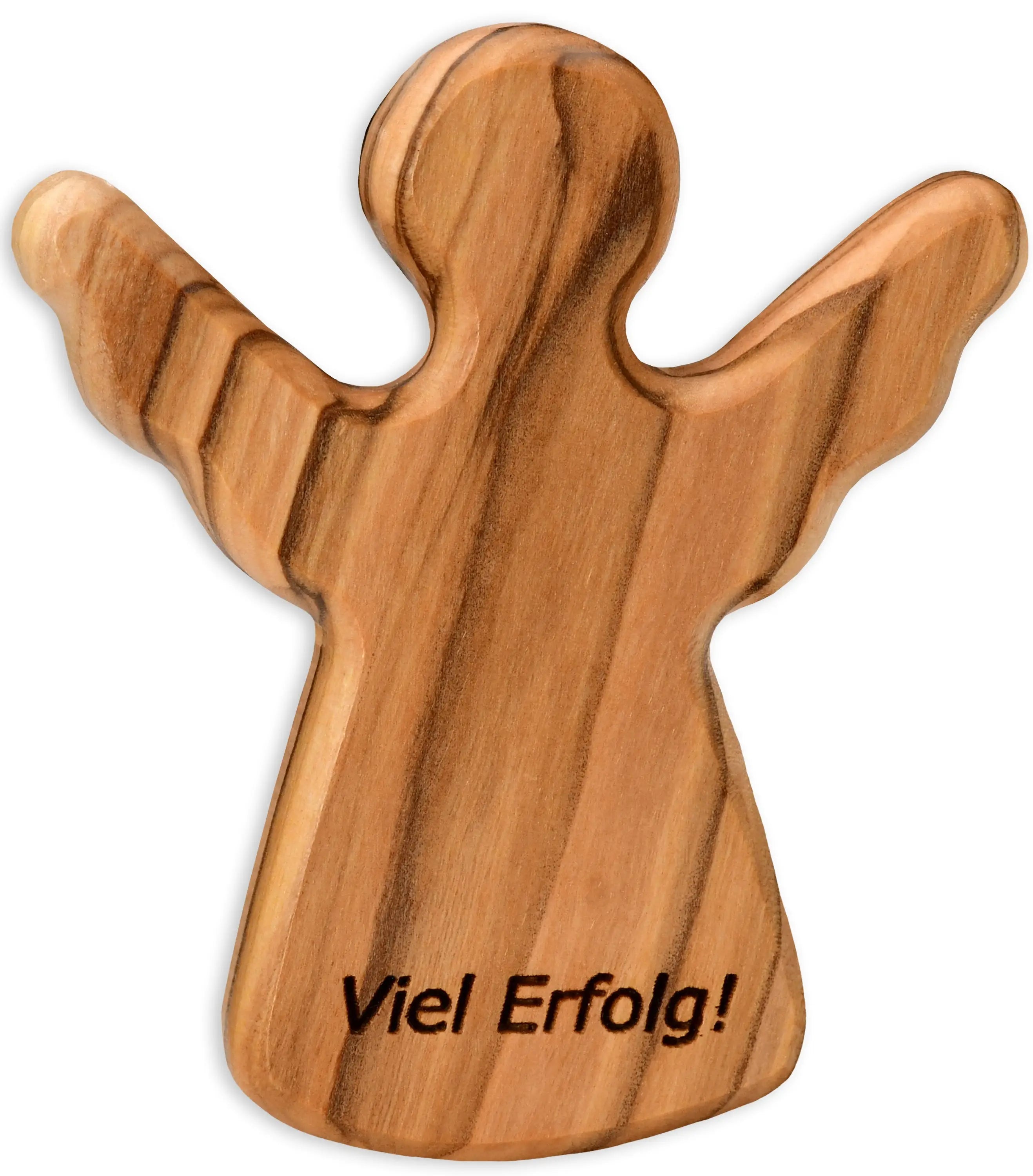 Schutzengel Handschmeichler Glücksbringer aus Olivenholz als Geschenk mit Spruch ’Viel Erfolg’ - Engel
