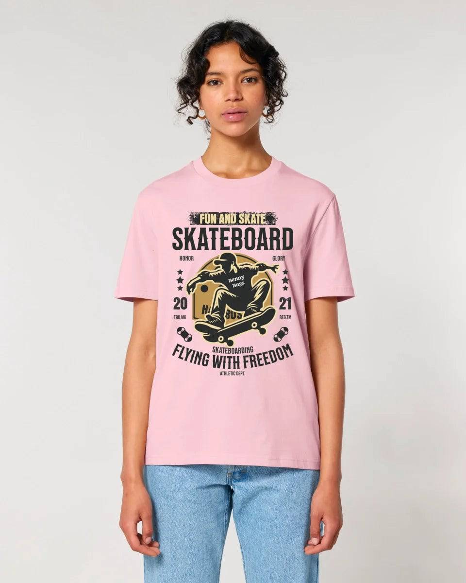 Skater mit Wunschname • Skateboard • Unisex Premium T-Shirt XS-5XL aus Bio-Baumwolle für Damen & Herren • Exklusivdesign • personalisiert