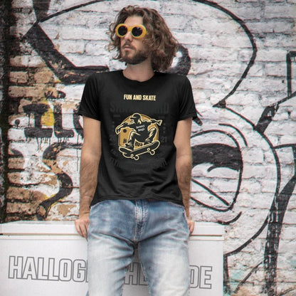 Skater mit Wunschname • Skateboard • Unisex Premium T-Shirt XS - 5XL aus Bio - Baumwolle für Damen & Herren • Exklusivdesign • personalisiert von HalloGeschenk.de