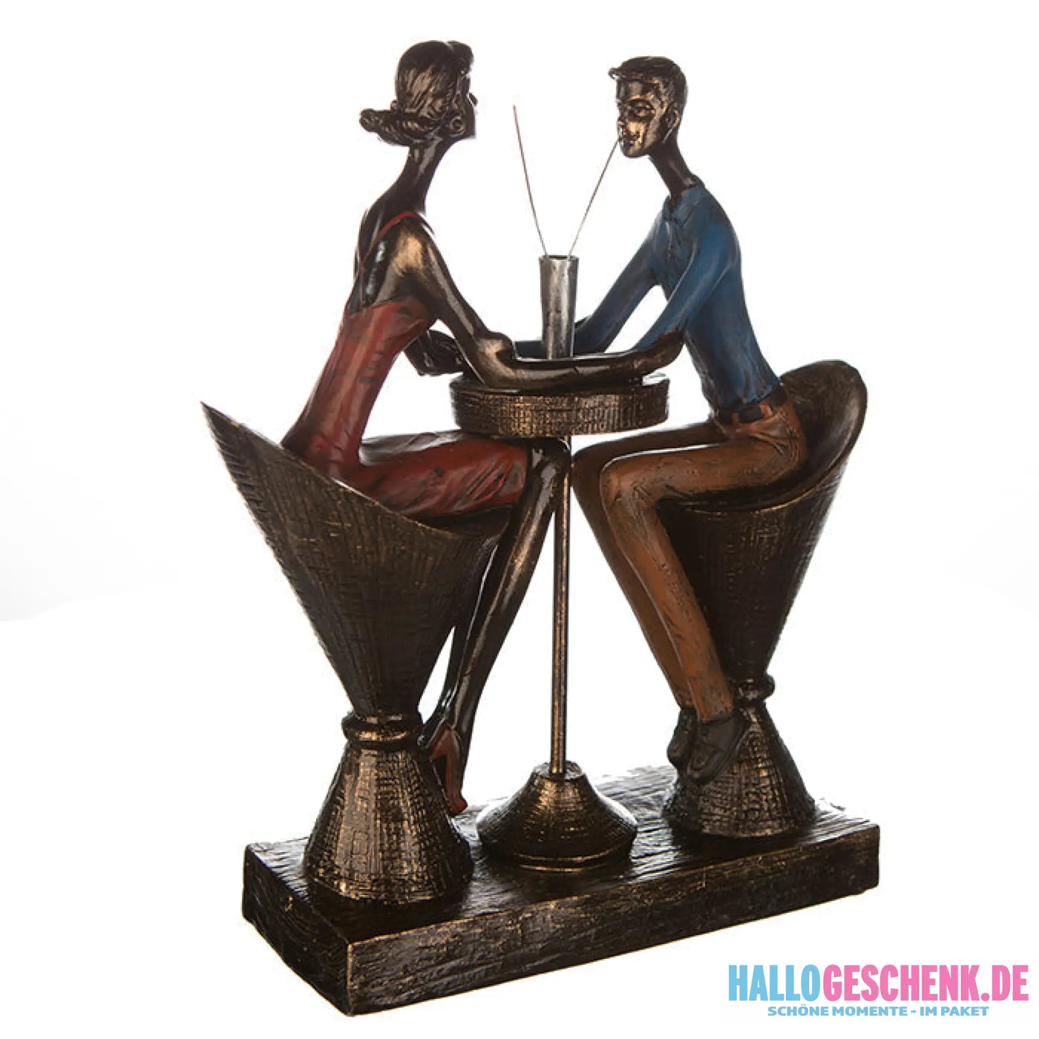 Skulptur: Paar „Table for two“ – Tisch für zwei • Kunstharz • 25x21x8 cm • Gilde - Skulptur