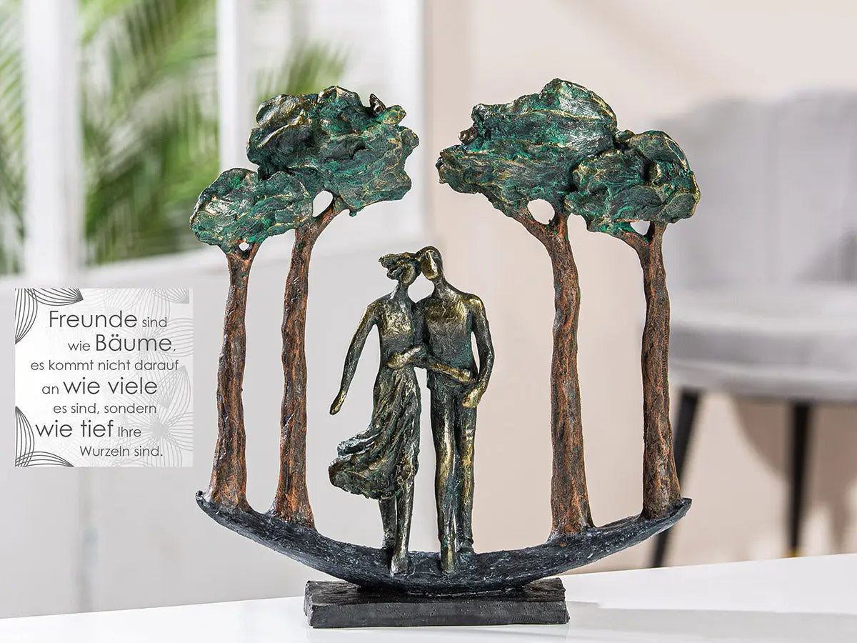 Skulptur: Paar „Under Trees“ • Kunstharz • Bronze • 30×29×7 cm • Gilde - Skulptur