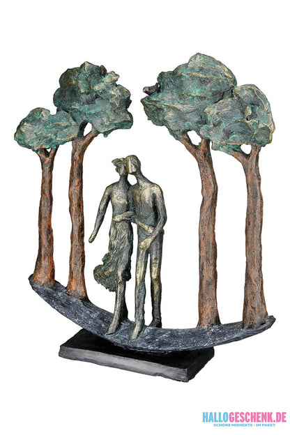 Skulptur: Paar „Under Trees“ • Kunstharz • Bronze • 30×29×7 cm • Gilde - Skulptur
