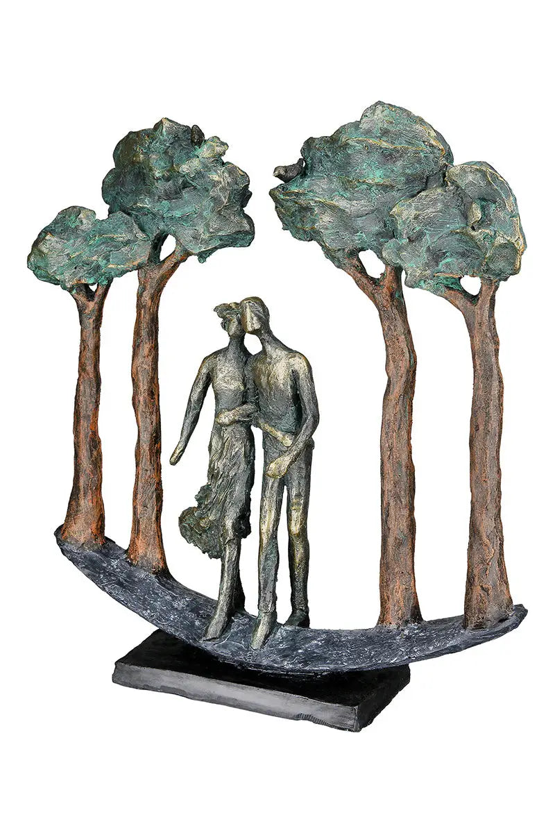 Skulptur: Paar „Under Trees“ • Kunstharz • Bronze • 30×29×7 cm • Gilde - Skulptur