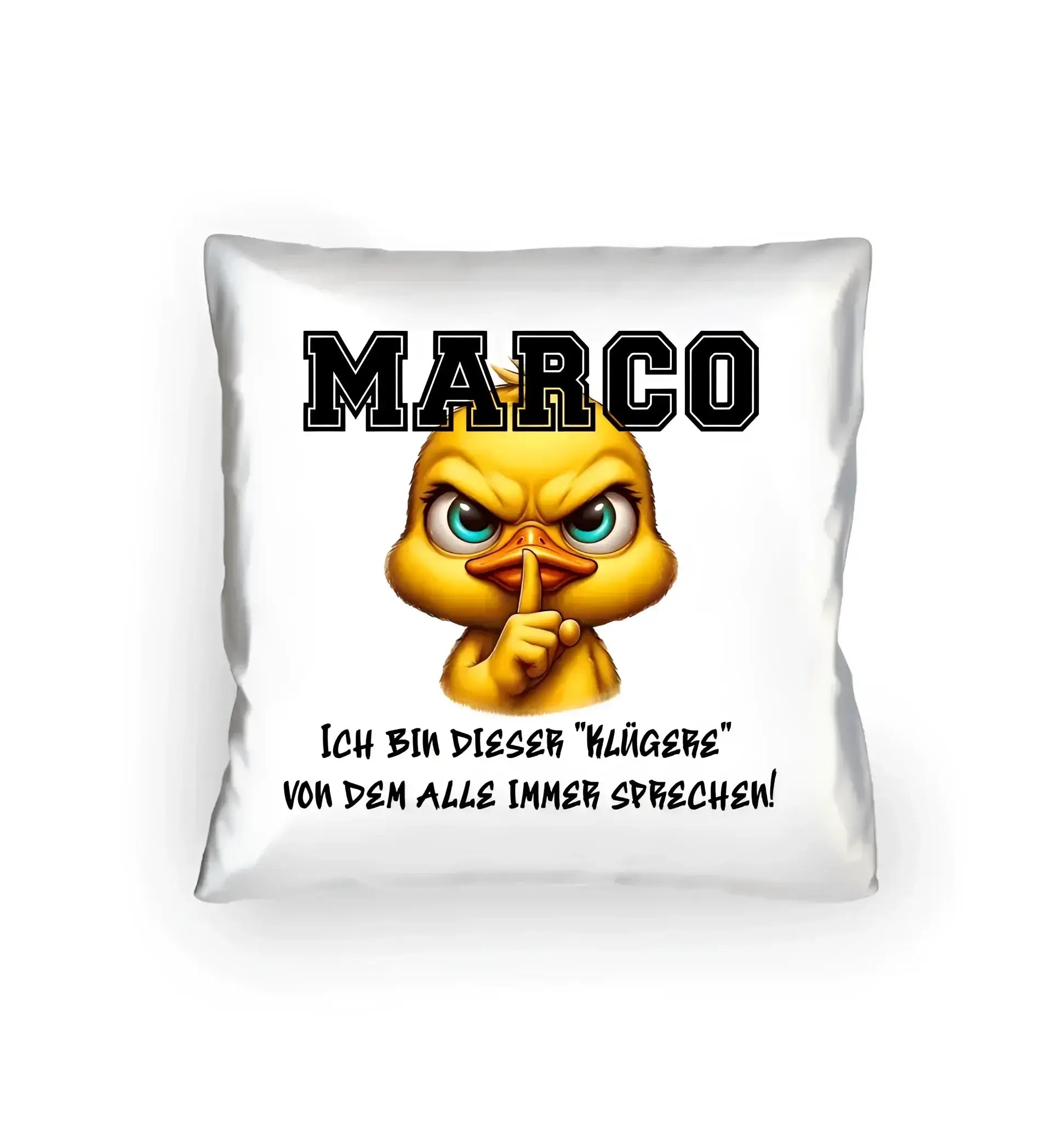 Smart Duck + WUNSCHNAME • Kissen 40x40 cm • Exklusivdesign • personalisiert