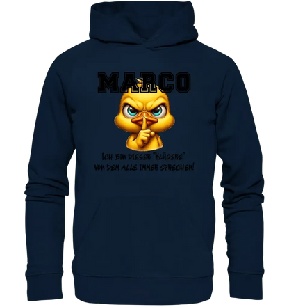 Smart Duck + WUNSCHNAME • Unisex Premium Hoodie XS - 5XL aus Bio - Baumwolle für Damen & Herren • Exklusivdesign • personalisiert von HalloGeschenk.de