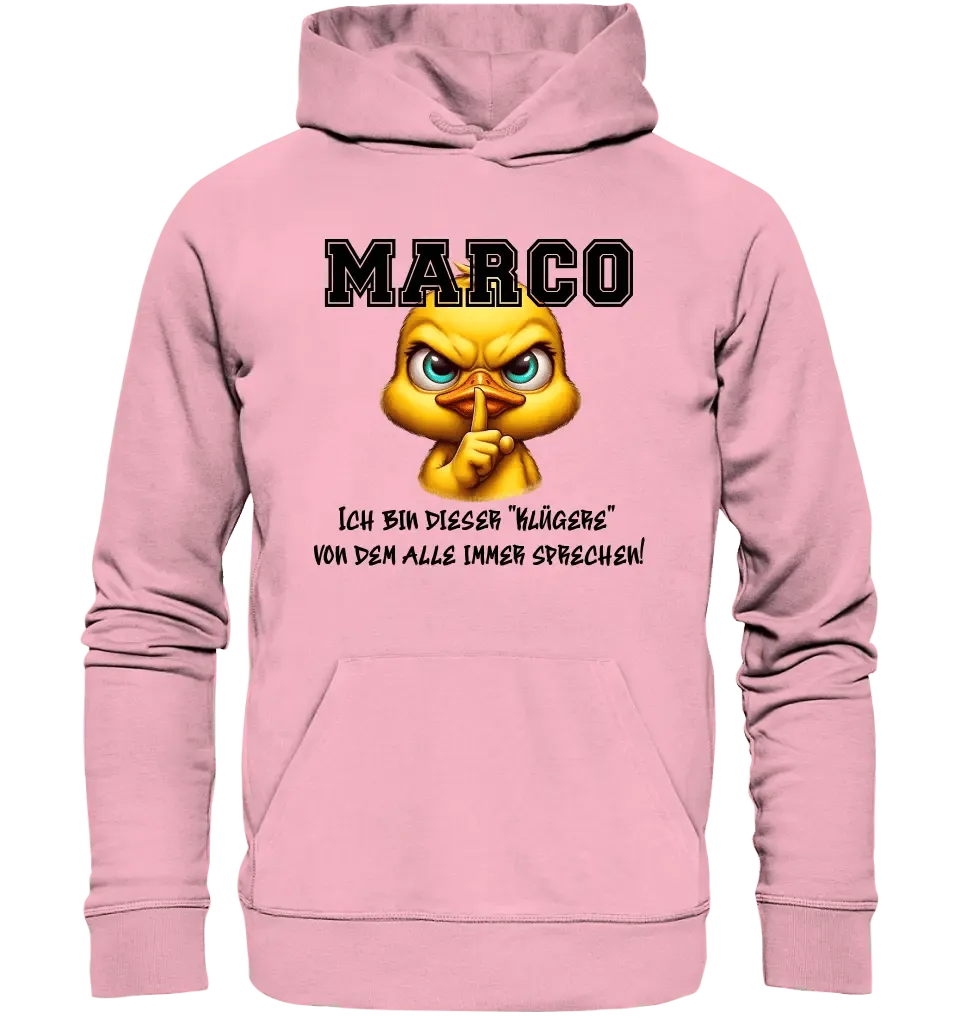 Smart Duck + WUNSCHNAME • Unisex Premium Hoodie XS - 5XL aus Bio - Baumwolle für Damen & Herren • Exklusivdesign • personalisiert - HalloGeschenk.de