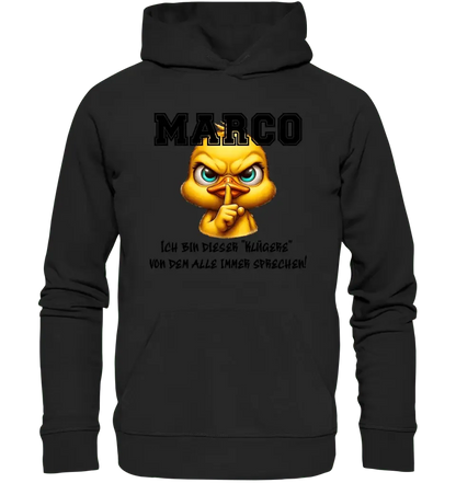 Smart Duck + WUNSCHNAME • Unisex Premium Hoodie XS - 5XL aus Bio - Baumwolle für Damen & Herren • Exklusivdesign • personalisiert von HalloGeschenk.de