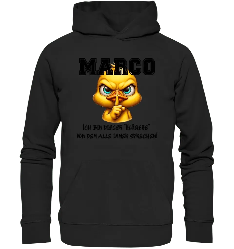 Smart Duck + WUNSCHNAME • Unisex Premium Hoodie XS - 5XL aus Bio - Baumwolle für Damen & Herren • Exklusivdesign • personalisiert - HalloGeschenk.de