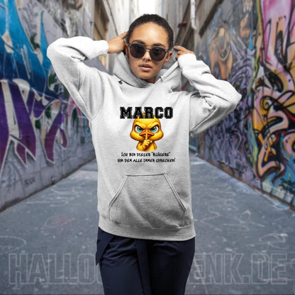 Smart Duck + WUNSCHNAME • Unisex Premium Hoodie XS - 5XL aus Bio - Baumwolle für Damen & Herren • Exklusivdesign • personalisiert von HalloGeschenk.de