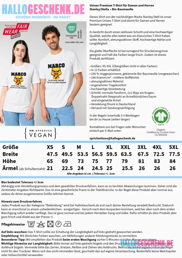 Smart Duck + WUNSCHNAME • Unisex Premium T-Shirt XS-5XL aus Bio-Baumwolle für Damen & Herren • Exklusivdesign • personalisiert