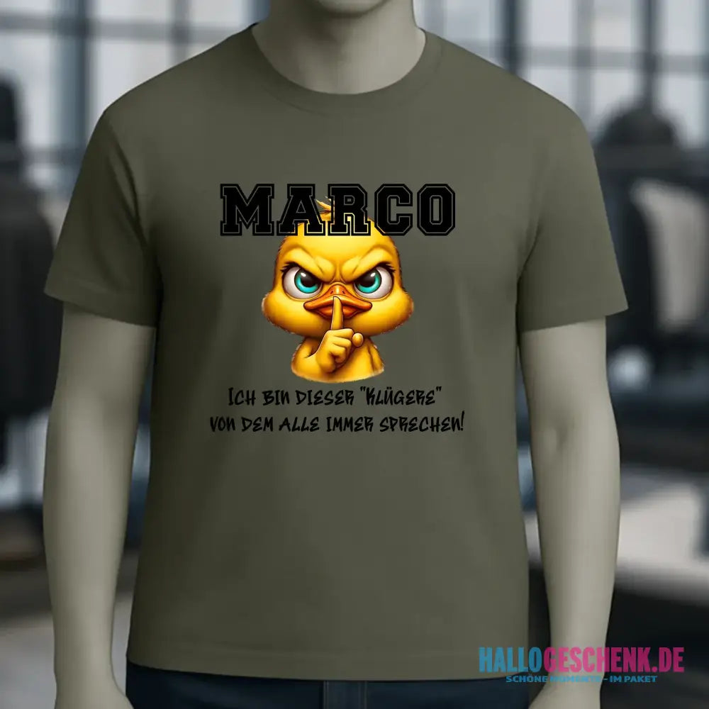 Smart Duck + WUNSCHNAME • Unisex Premium T-Shirt XS-5XL aus Bio-Baumwolle für Damen & Herren • Exklusivdesign • personalisiert