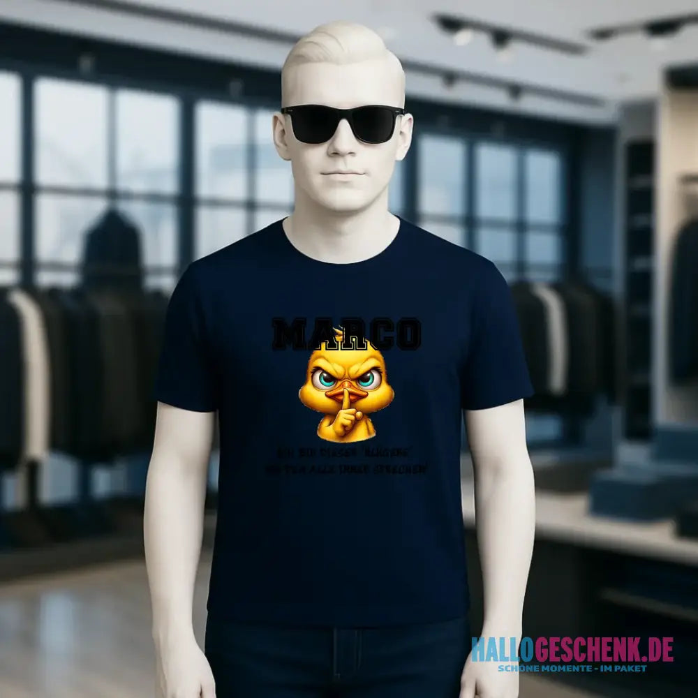 Smart Duck + WUNSCHNAME • Unisex Premium T-Shirt XS-5XL aus Bio-Baumwolle für Damen & Herren • Exklusivdesign • personalisiert