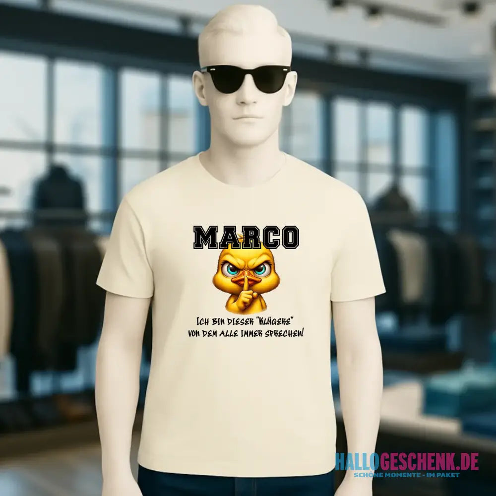 Smart Duck + WUNSCHNAME • Unisex Premium T-Shirt XS-5XL aus Bio-Baumwolle für Damen & Herren • Exklusivdesign • personalisiert