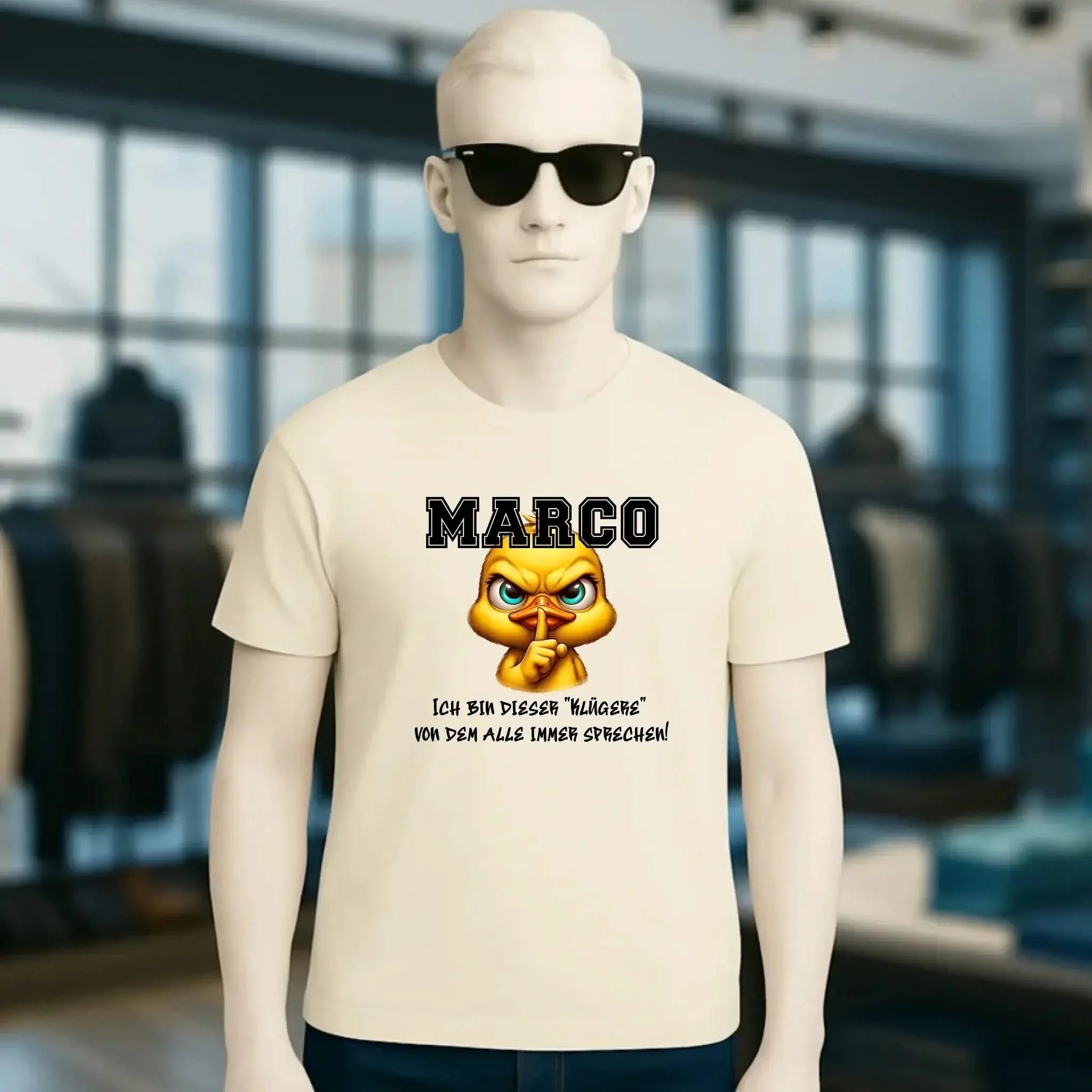 Smart Duck + WUNSCHNAME • Unisex Premium T-Shirt XS-5XL aus Bio-Baumwolle für Damen & Herren • Exklusivdesign • personalisiert