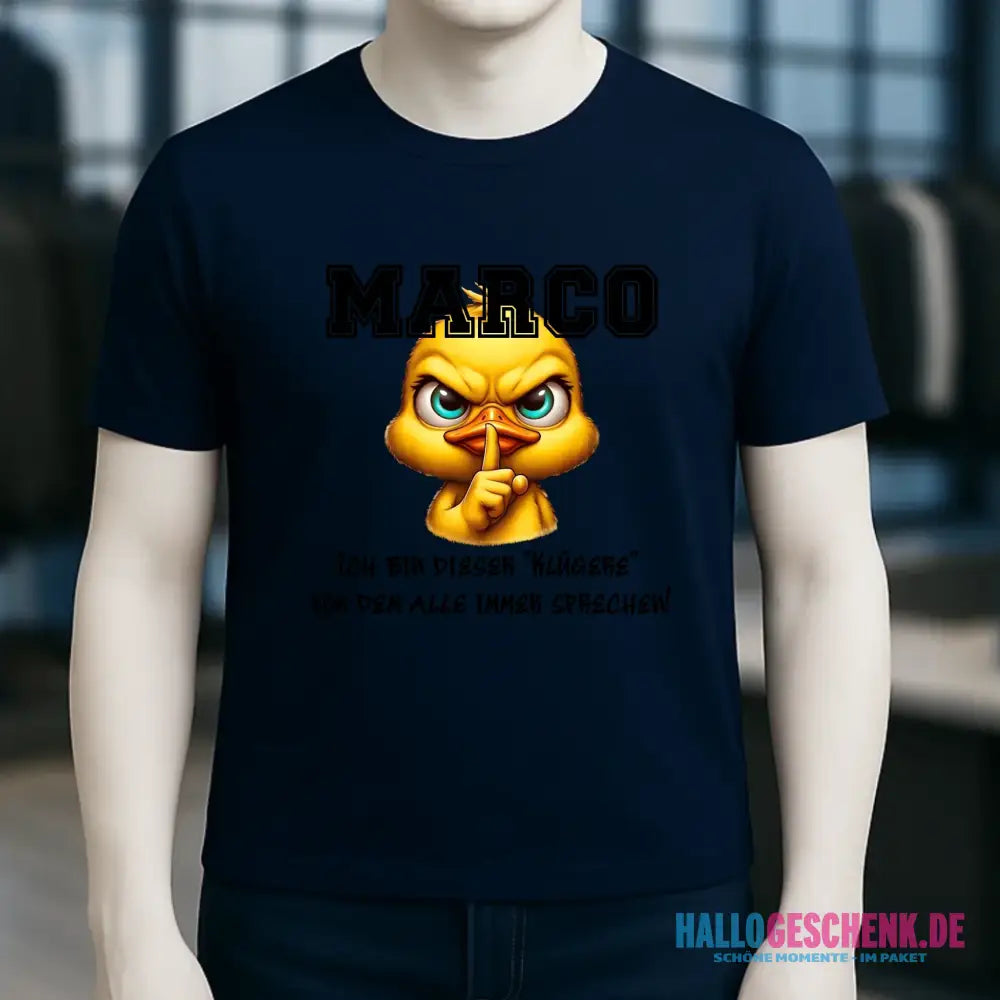 Smart Duck + WUNSCHNAME • Unisex Premium T-Shirt XS-5XL aus Bio-Baumwolle für Damen & Herren • Exklusivdesign • personalisiert
