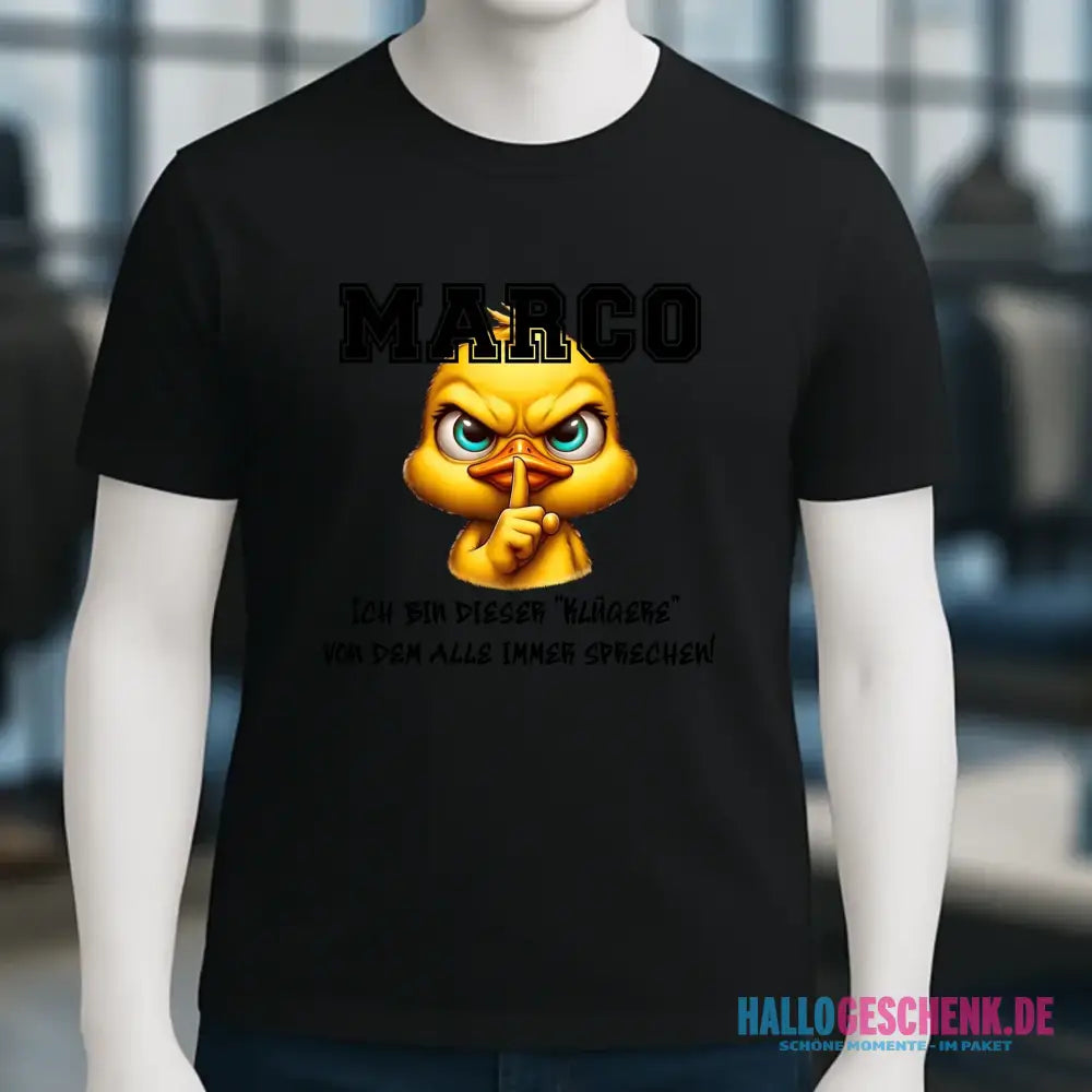 Smart Duck + WUNSCHNAME • Unisex Premium T-Shirt XS-5XL aus Bio-Baumwolle für Damen & Herren • Exklusivdesign • personalisiert