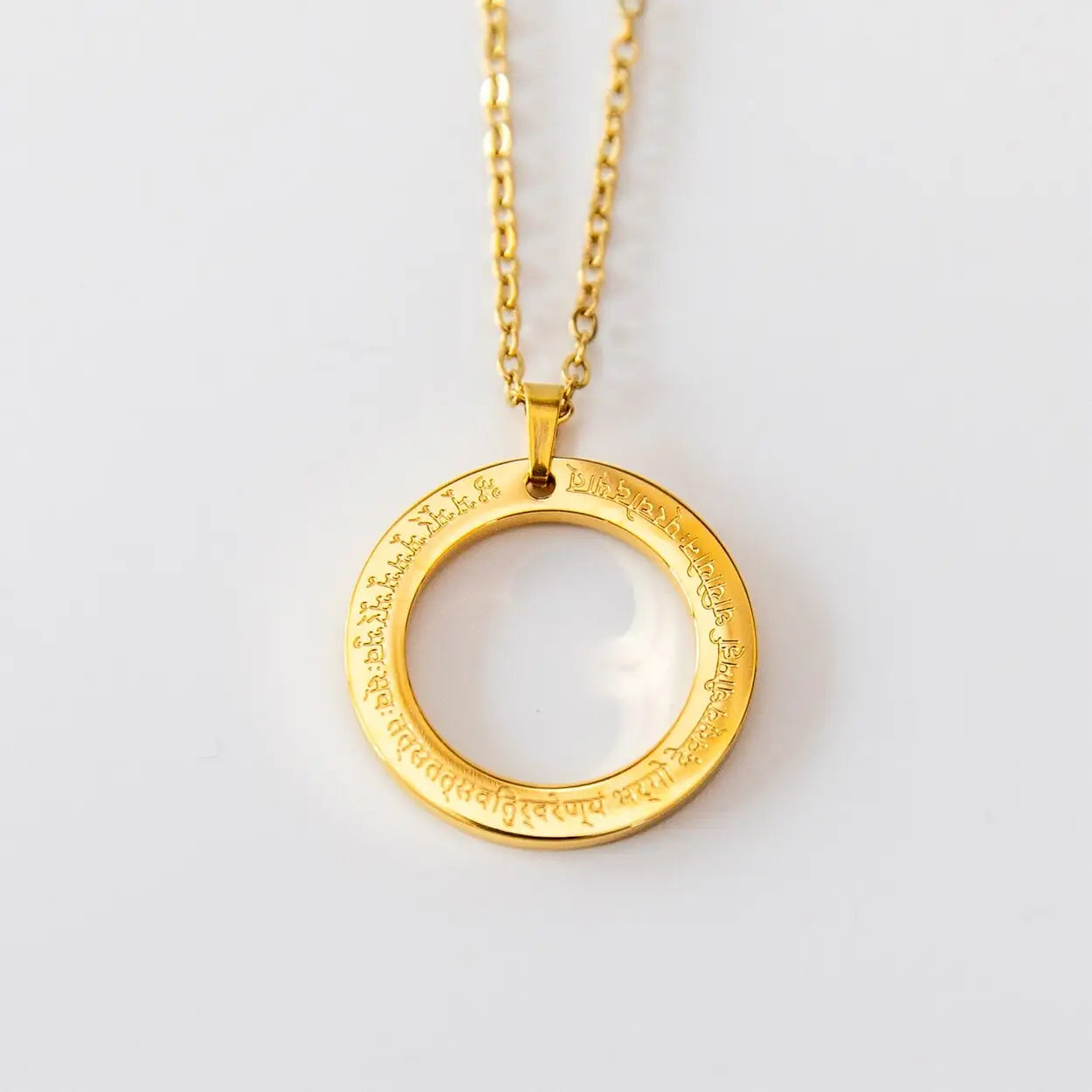 Spirituelle Kette | vergoldet | Gayatri Mantra Gravur