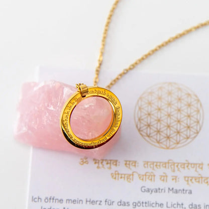 Spirituelle Kette | vergoldet | Gayatri Mantra Gravur