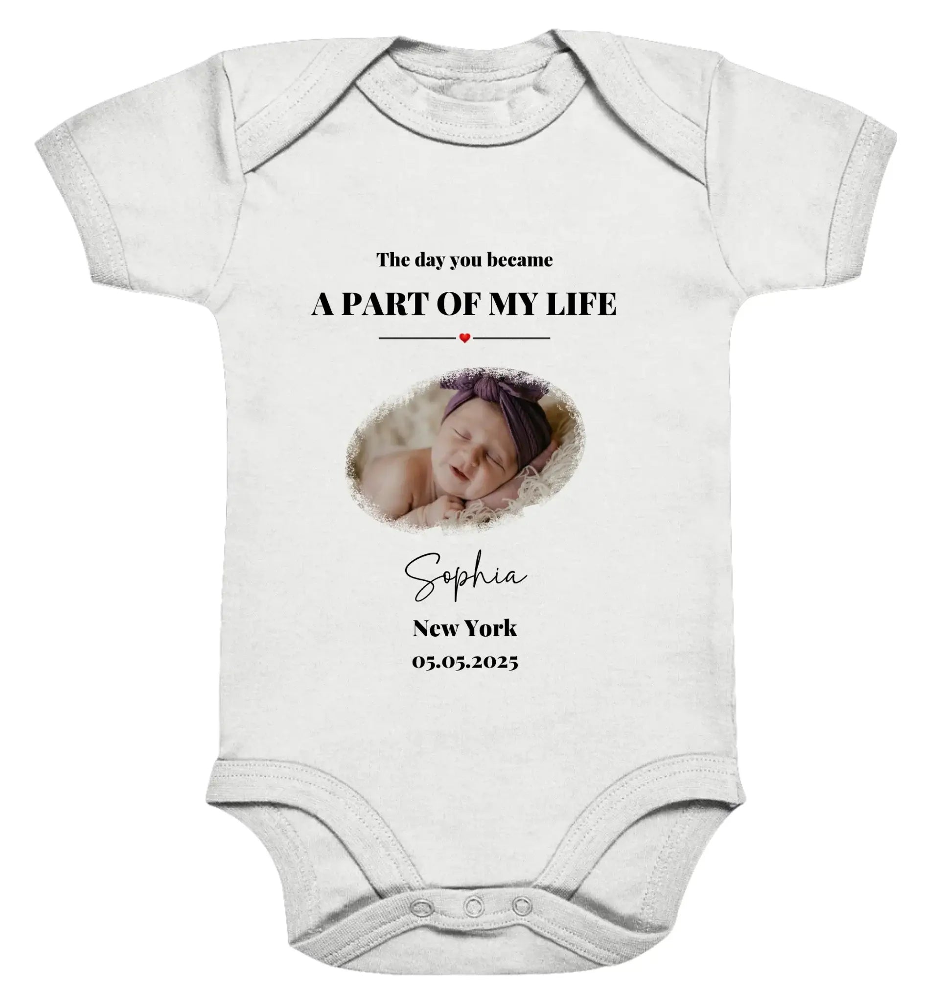 Splash Mid • mehrere Artikel • ’Statement-Collection’ • Wunschtext • Mein Fotomotiv - Premium Baby Bodysuit • Bio