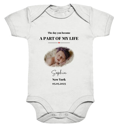 Splash Mid • mehrere Artikel • ’Statement-Collection’ • Wunschtext • Mein Fotomotiv - Premium Baby Bodysuit • Bio
