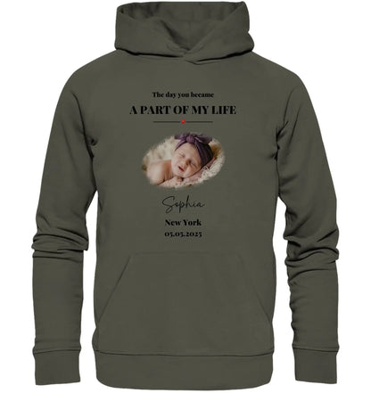 Splash Mid • mehrere Artikel • ’Statement-Collection’ • Wunschtext • Mein Fotomotiv - Unisex Hoodie • Bio Premium Plus