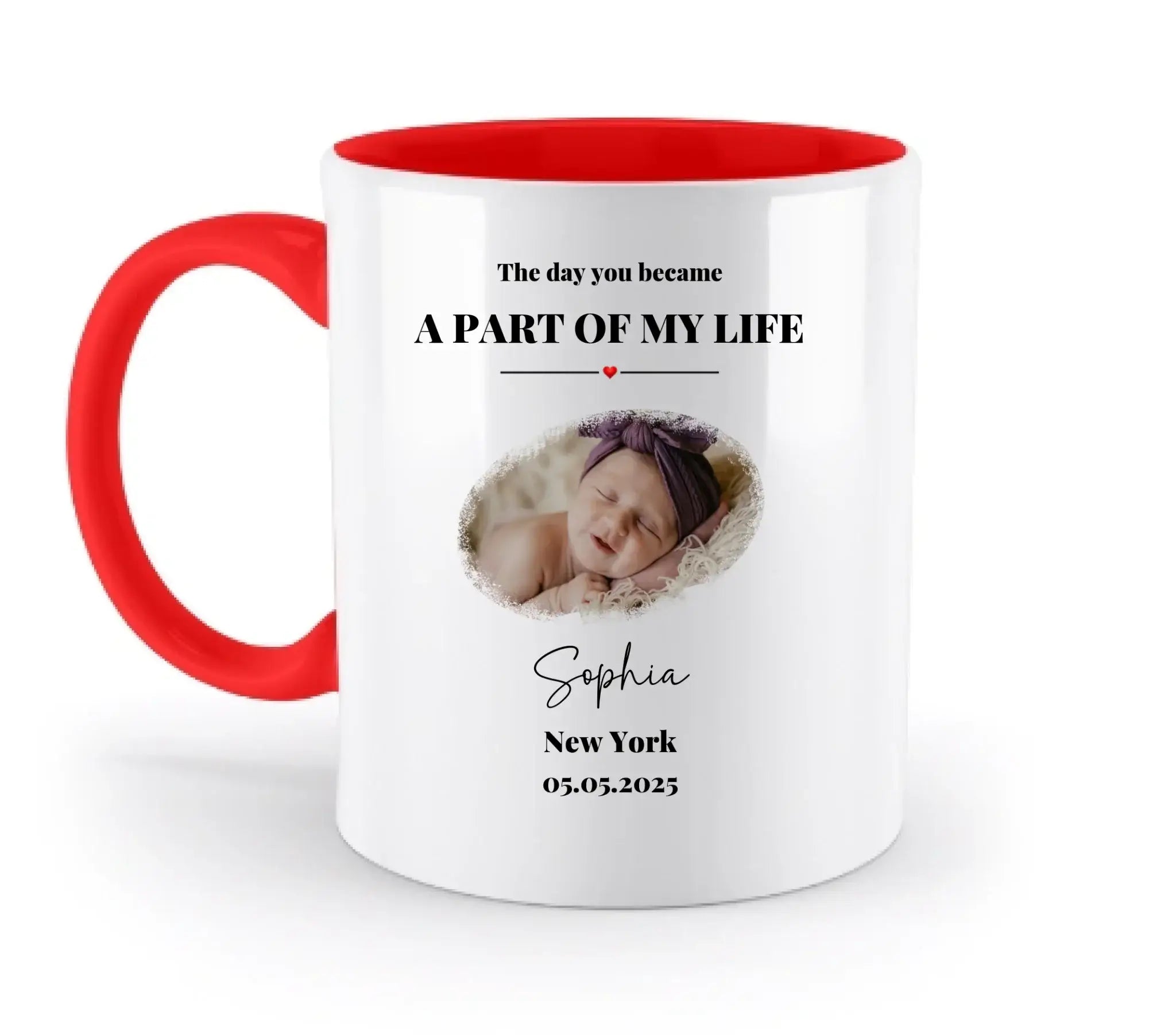 Splash Mid • mehrere Artikel • ’Statement-Collection’ • Wunschtext • Mein Fotomotiv - Tassen / Rubin-Red / 330ml