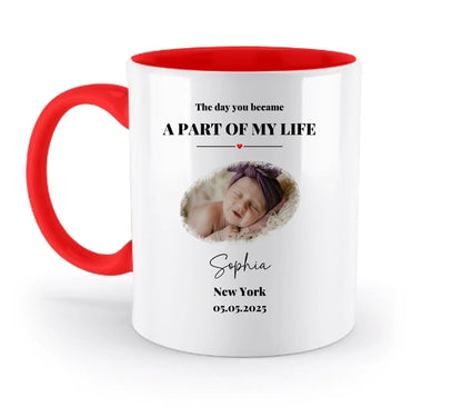 Splash Mid • mehrere Artikel • ’Statement-Collection’ • Wunschtext • Mein Fotomotiv - Tassen / Rubin-Red / 330ml