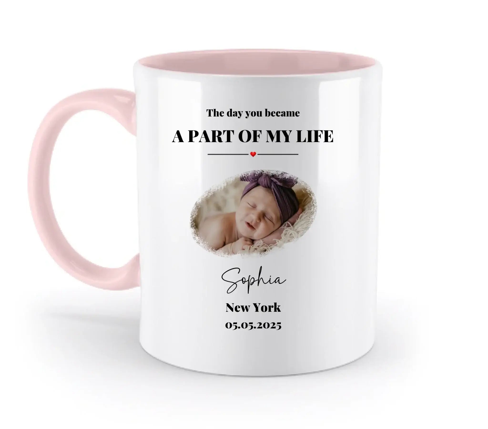 Splash Mid • mehrere Artikel • ’Statement-Collection’ • Wunschtext • Mein Fotomotiv - Tassen / Powder-Pink / 330ml