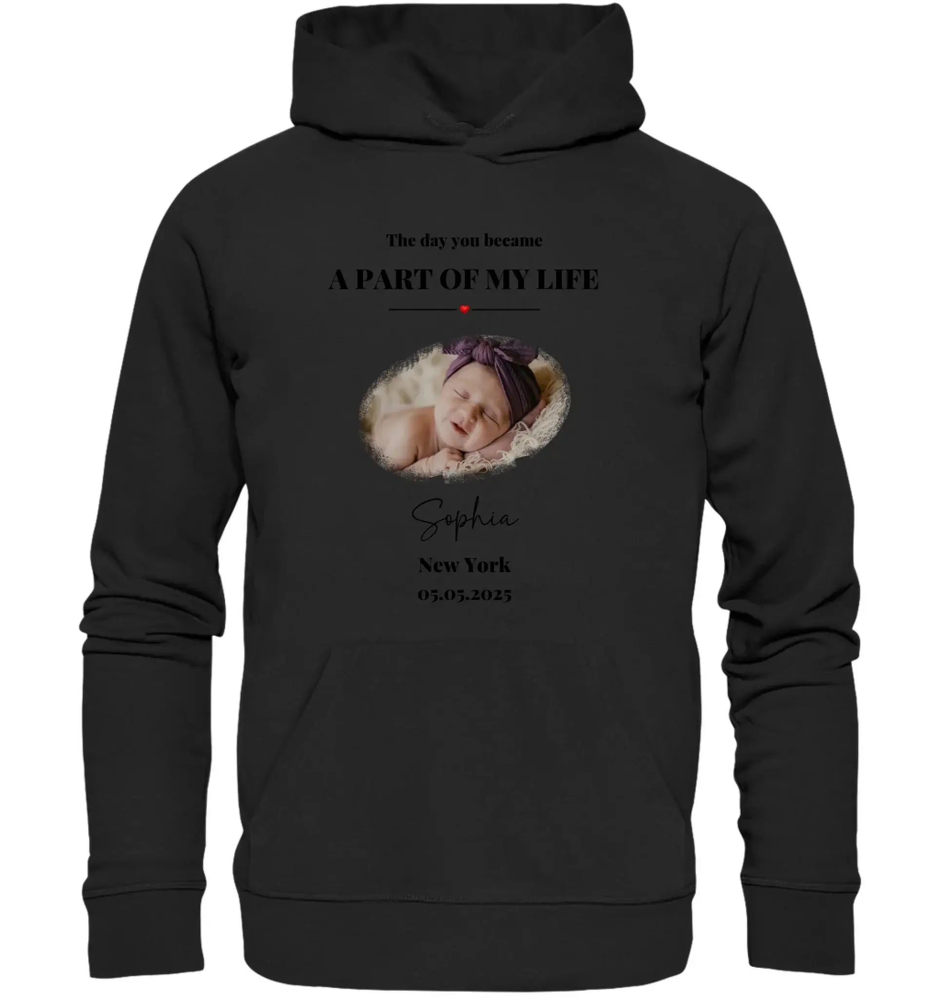 Splash Mid • mehrere Artikel • ’Statement-Collection’ • Wunschtext • Mein Fotomotiv - Unisex Hoodie • Bio Premium Plus