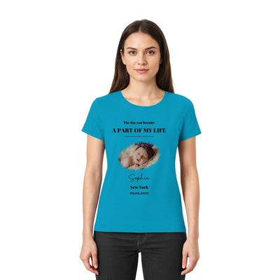 Petrolfarben baumwoll t-shirt aus der statement-collection mit personalisiertem foto und text von splash mid