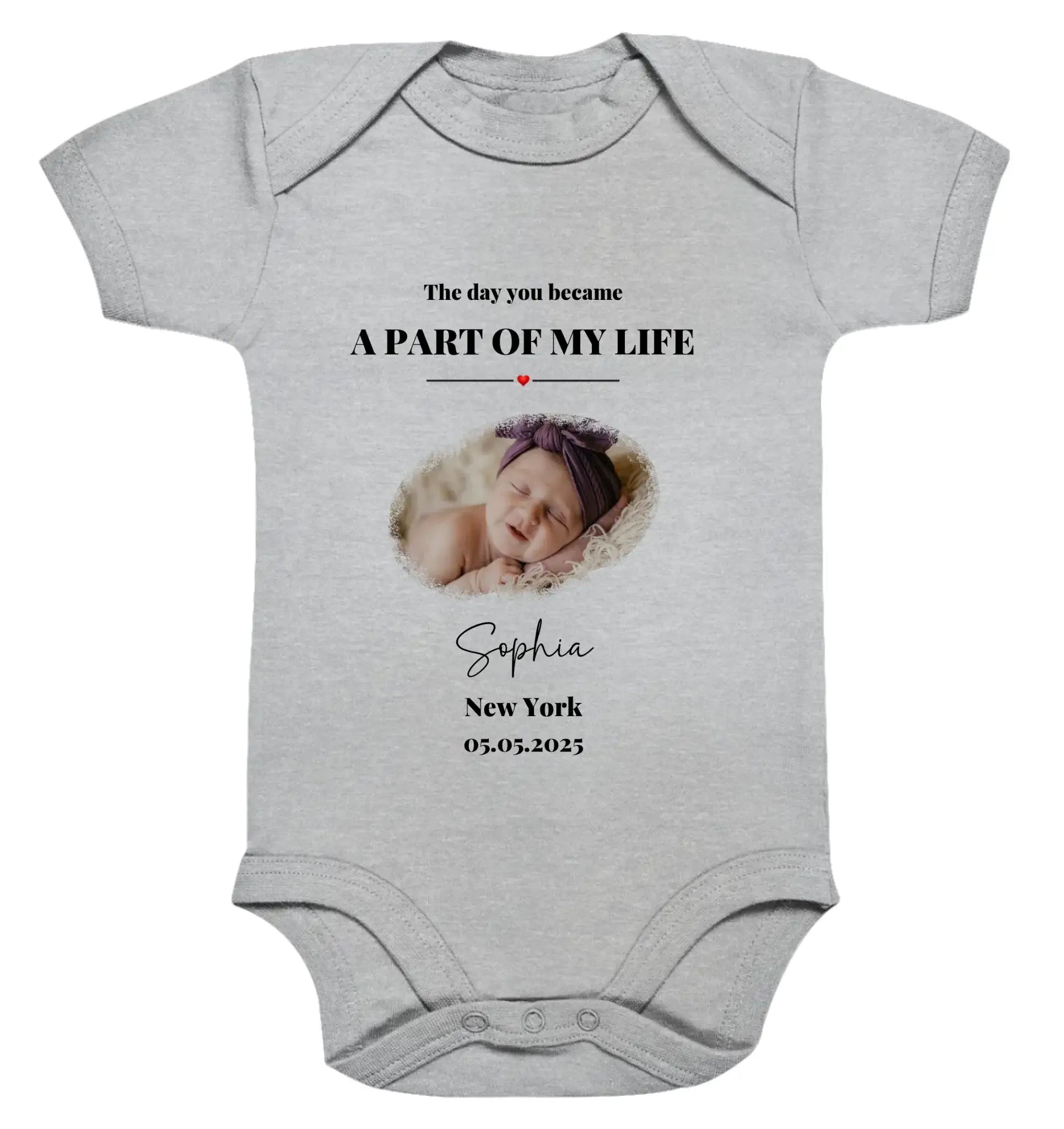 Splash Mid • mehrere Artikel • ’Statement-Collection’ • Wunschtext • Mein Fotomotiv - Premium Baby Bodysuit • Bio