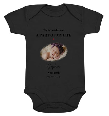 Splash Mid • mehrere Artikel • ’Statement-Collection’ • Wunschtext • Mein Fotomotiv - Premium Baby Bodysuit • Bio