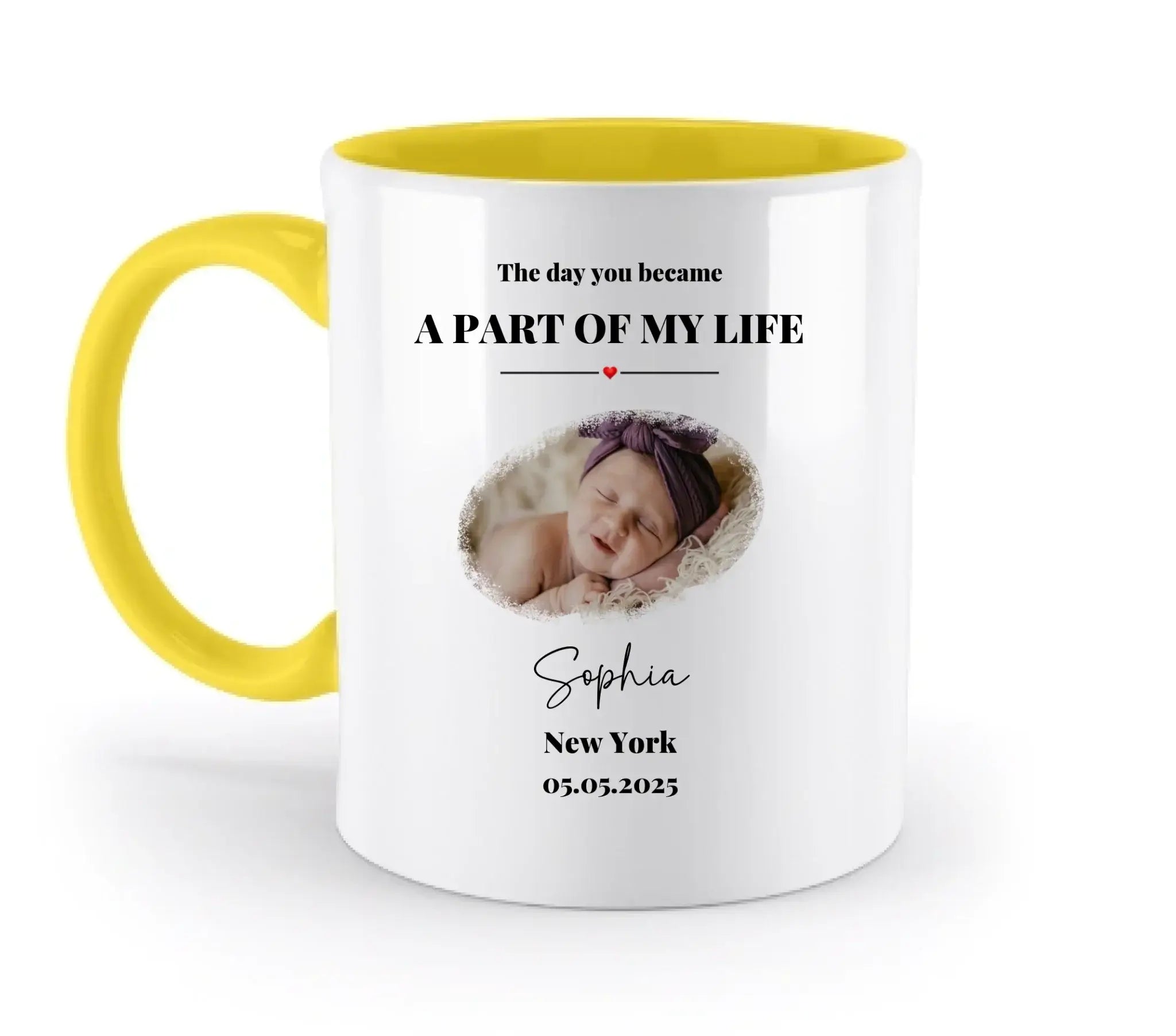 Splash Mid • mehrere Artikel • ’Statement-Collection’ • Wunschtext • Mein Fotomotiv - Tassen / Yellow / 330ml