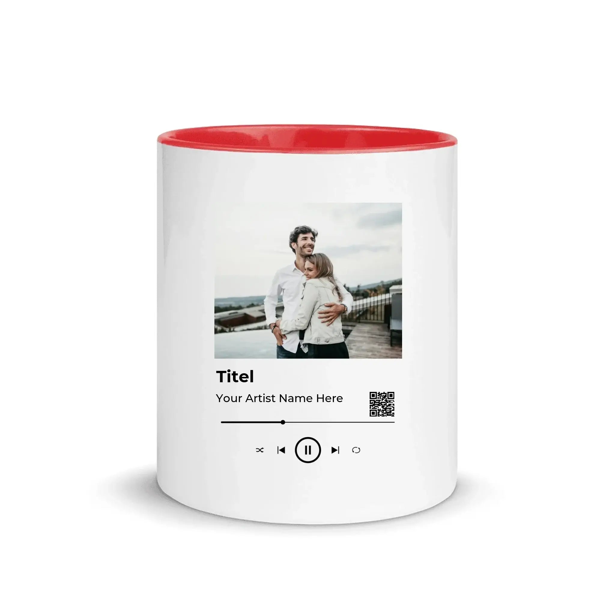 Spotify • Create Your Own Photo Design 6 – Personalized Unisex T-Shirt | Bella + Canvas 3001 - White Ceramic Mug with