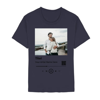 Spotify • Create Your Own Photo Design 6 – Personalized Unisex T-Shirt | Bella + Canvas 3001 - Staple | Navy / 2XL