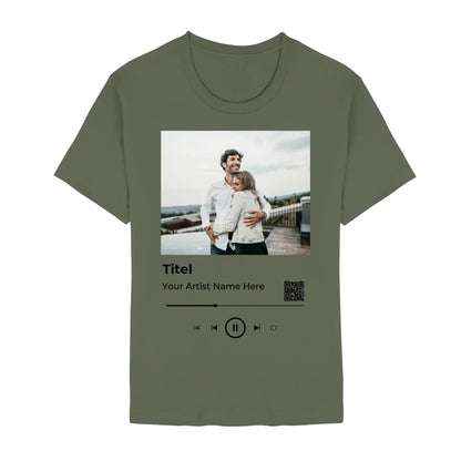 Spotify • Create Your Own Photo Design 6 – Personalized Unisex T-Shirt | Bella + Canvas 3001 - Staple | Military Green