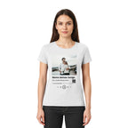 Weiße kurzarm t-shirt mit anpassbarem spotify musikplayer design und fotoplatzhalter aus der statement-collection