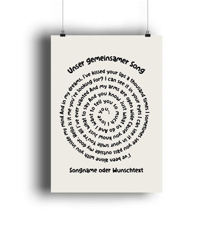 Spotify-Motiv 1 • mehrere Artikel • ’Statement-Collection’ • Wunschtext • Mein Motiv • Spiraltext - POSTER / 4C-Print