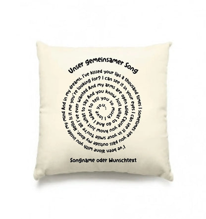 Spotify-Motiv 1 • mehrere Artikel • ’Statement-Collection’ • Wunschtext • Mein Motiv • Spiraltext - Kissen / Natur