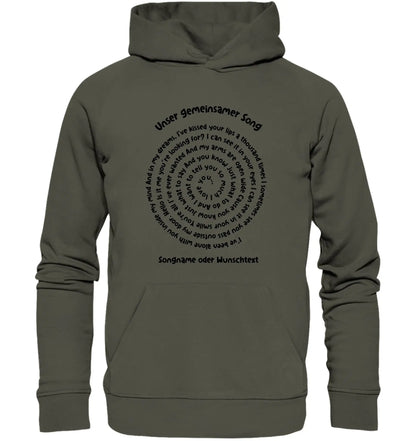 Spotify-Motiv 1 • mehrere Artikel • ’Statement-Collection’ • Wunschtext • Mein Motiv • Spiraltext - Unisex Hoodie • Bio