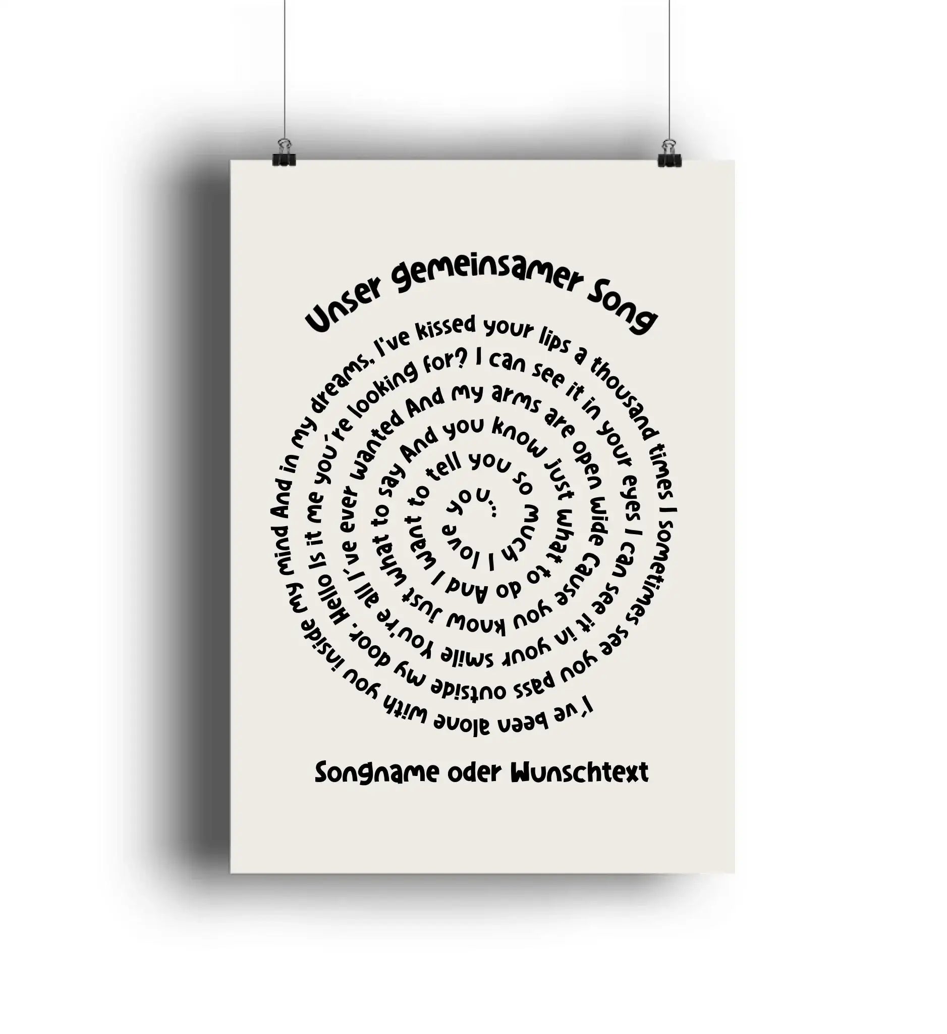 Spotify-Motiv 1 • mehrere Artikel • ’Statement-Collection’ • Wunschtext • Mein Motiv • Spiraltext - POSTER / 4C-Print