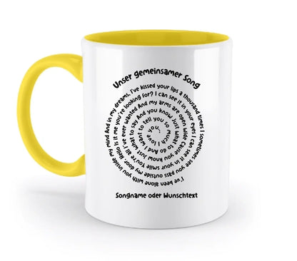 Spotify-Motiv 1 • mehrere Artikel • ’Statement-Collection’ • Wunschtext • Mein Motiv • Spiraltext - Tassen / Yellow