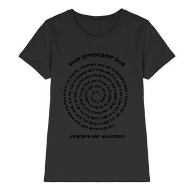 Schwarzes kurzarmshirt mit rundem spotify-motiv in schwarzer tinte aus der statement-collection