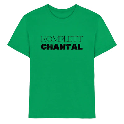 Grünes cotton t-shirt mit bold schwarzem text komplett chantal aus der sprüche mit namen 2 statement collection